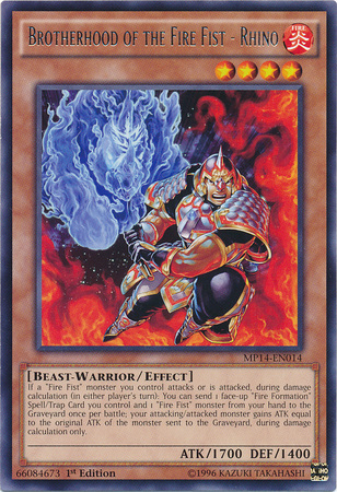 Brotherhood of the Fire Fist - Rhino [MP14-EN014] Rare | Card Merchant Takapuna