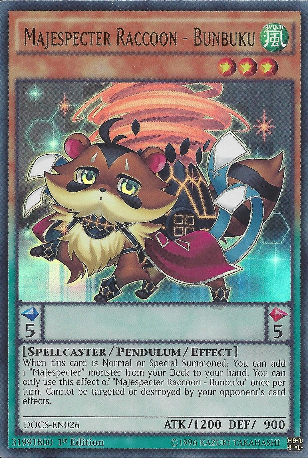 Majespecter Raccoon - Bunbuku [DOCS-EN026] Ultra Rare | Card Merchant Takapuna