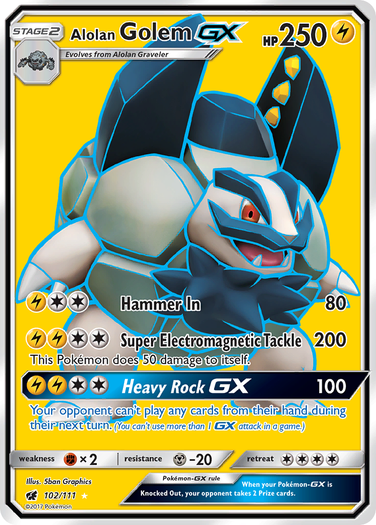 Alolan Golem GX (102/111) [Sun & Moon: Crimson Invasion] | Card Merchant Takapuna