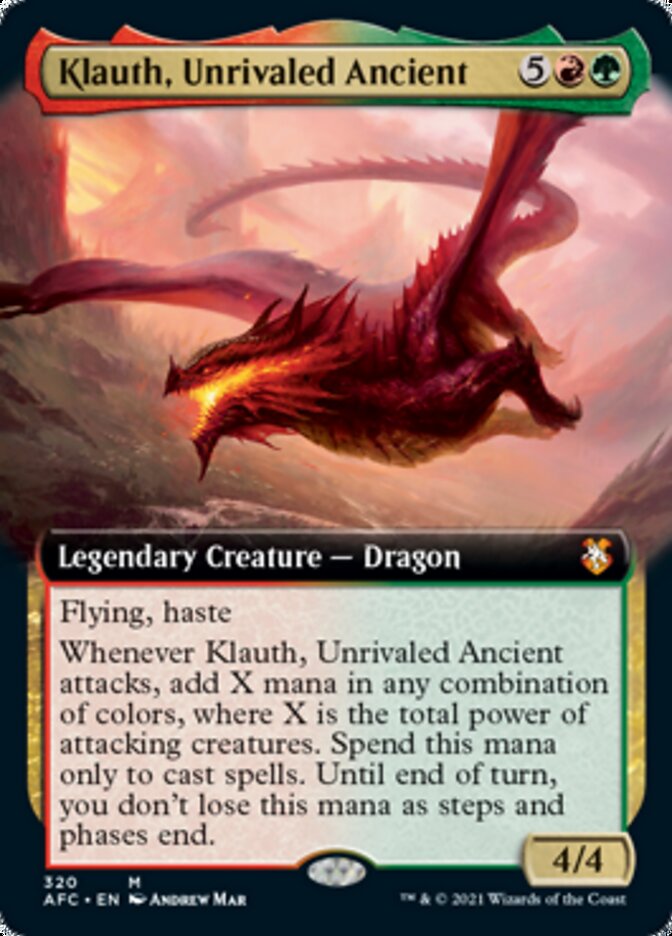 Klauth, Unrivaled Ancient (Extended Art) [Dungeons & Dragons: Adventures in the Forgotten Realms Commander] | Card Merchant Takapuna