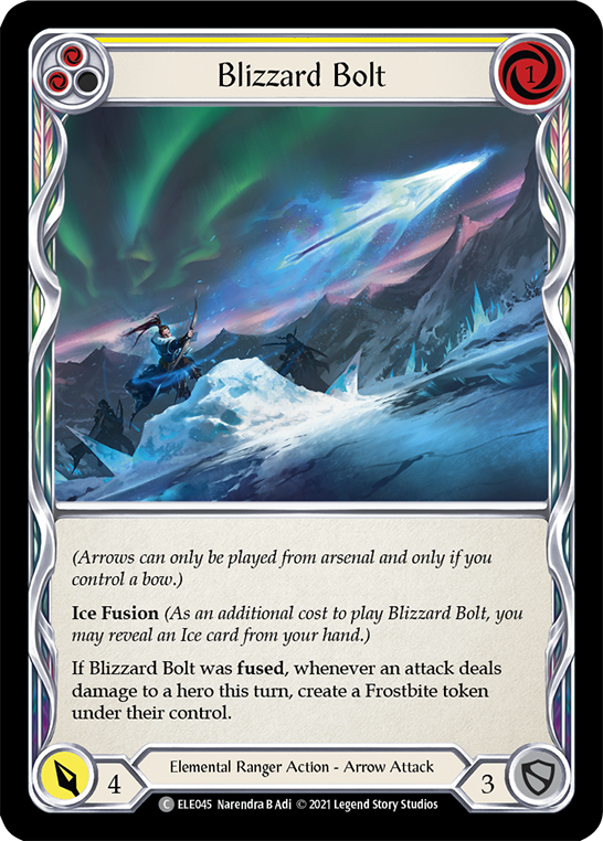 Blizzard Bolt (Yellow) [ELE045] (Tales of Aria)  1st Edition Normal | Card Merchant Takapuna