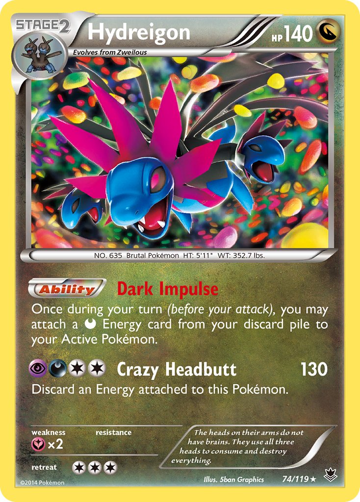 Hydreigon (74/119) (Cosmos Holo) (Blister Exclusive) [XY: Phantom Forces] | Card Merchant Takapuna