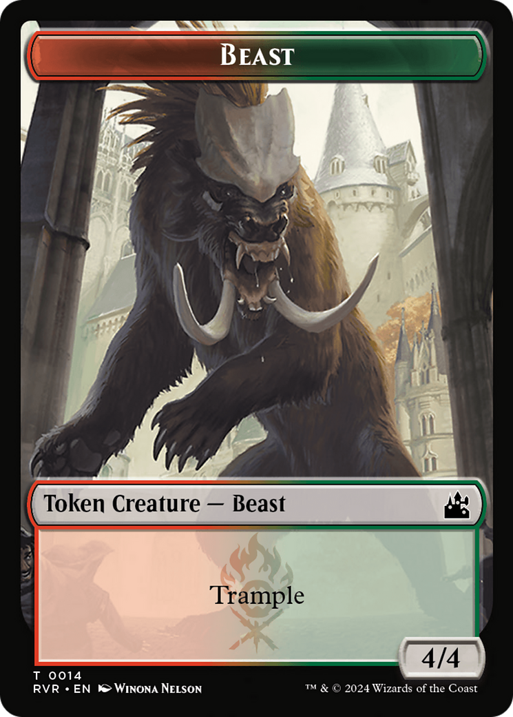 Beast Token [Ravnica Remastered Tokens] | Card Merchant Takapuna