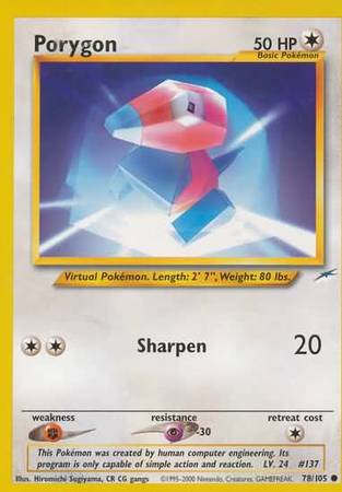 Porygon (78/105) [Neo Destiny Unlimited] | Card Merchant Takapuna