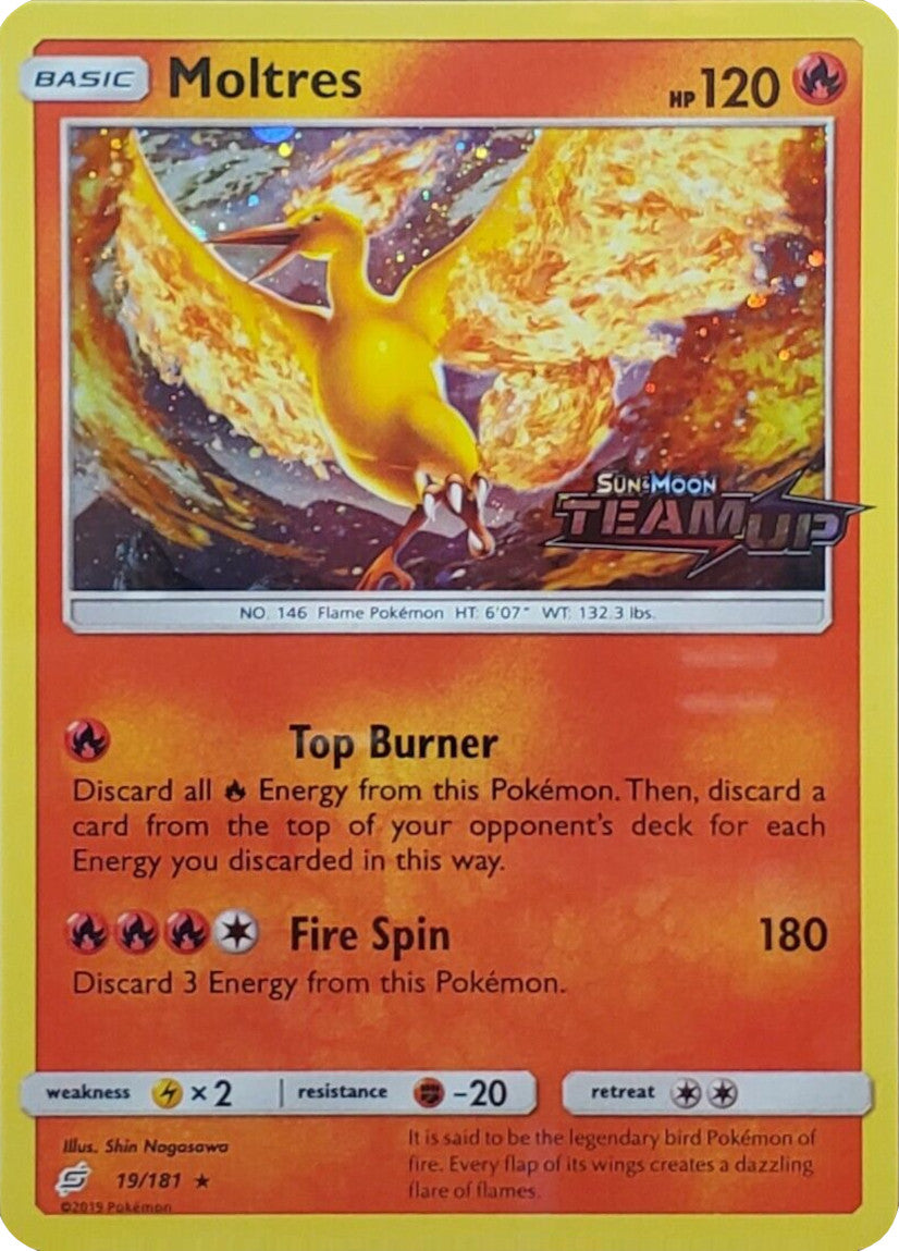 Moltres (19/181) (Stamped) [Sun & Moon: Team Up] | Card Merchant Takapuna