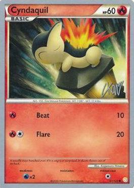 Cyndaquil (61/123) (Reshiphlosion - Christopher Kan) [World Championships 2011] | Card Merchant Takapuna