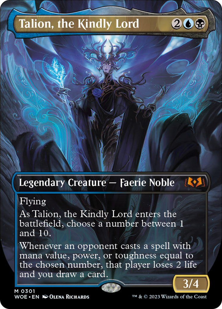 Talion, the Kindly Lord (Borderless Alternate Art) [Wilds of Eldraine] | Card Merchant Takapuna