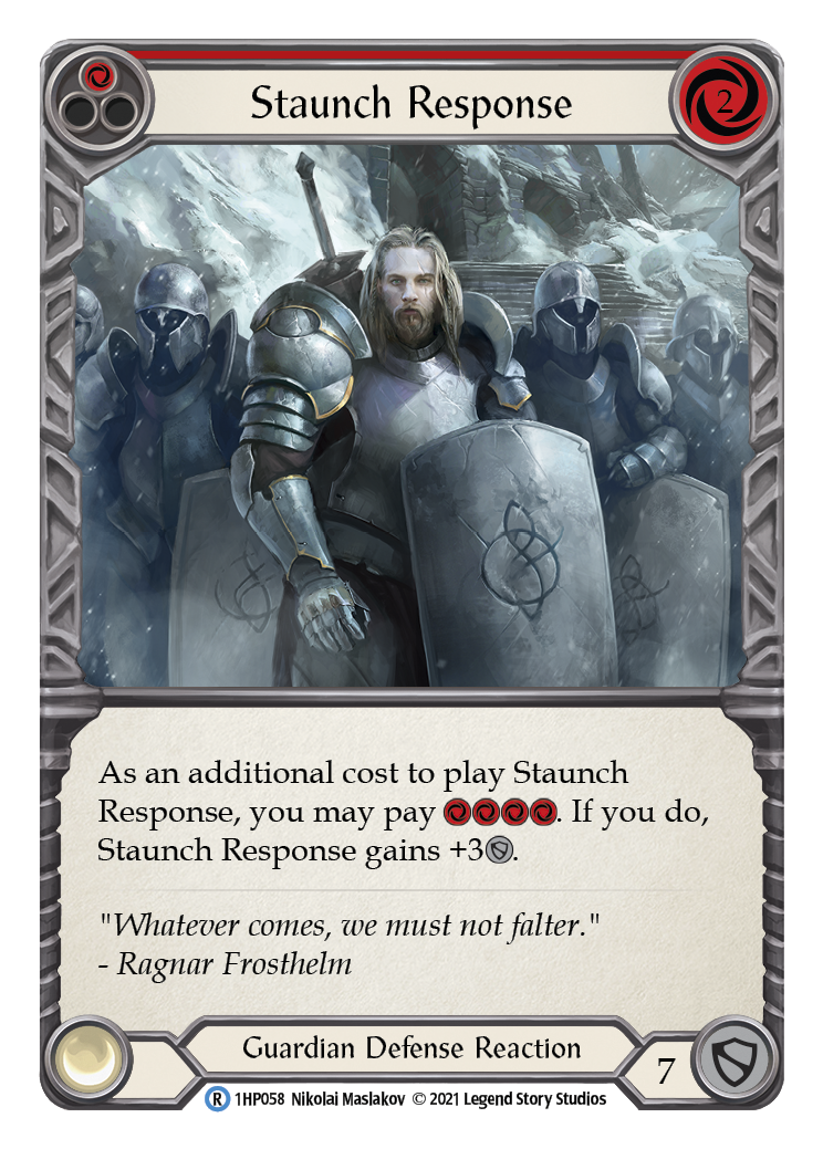 Staunch Response (Red) [1HP058] (History Pack 1) | Card Merchant Takapuna