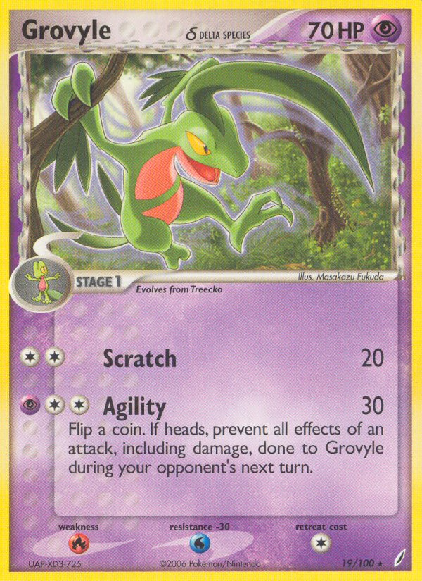 Grovyle(19/100) (Delta Species) [EX: Crystal Guardians] | Card Merchant Takapuna