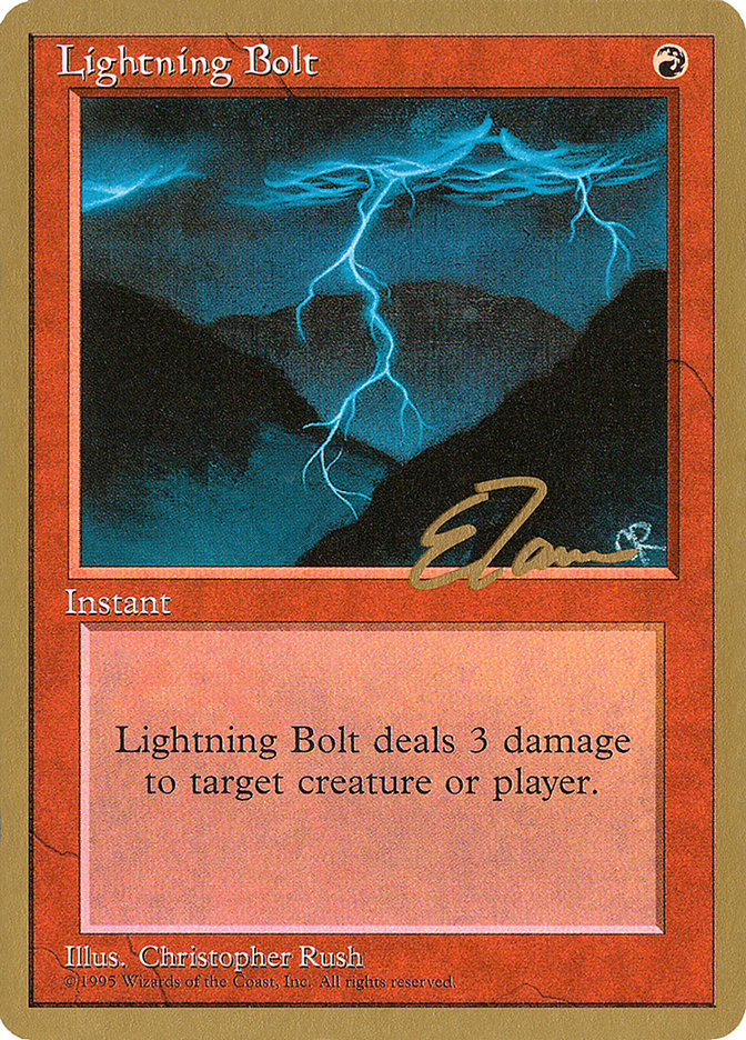 Lightning Bolt (Eric Tam) [Pro Tour Collector Set] | Card Merchant Takapuna