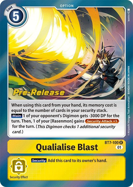 Qualialise Blast [BT7-100] [Next Adventure Pre-Release Cards] | Card Merchant Takapuna