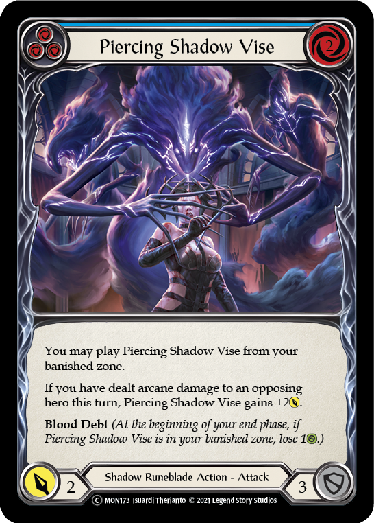 Piercing Shadow Vise (Blue) [U-MON173-RF] (Monarch Unlimited)  Unlimited Rainbow Foil | Card Merchant Takapuna