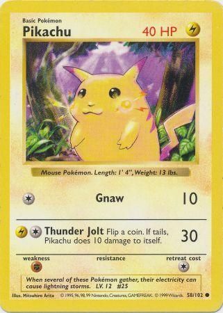 Pikachu (58/102) [Base Set Shadowless Unlimited] | Card Merchant Takapuna