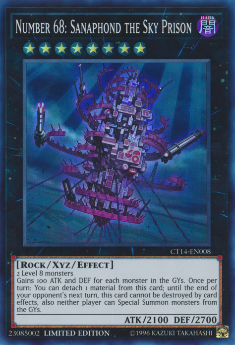 Number 68: Sanaphond the Sky Prison [CT14-EN008] Super Rare | Card Merchant Takapuna