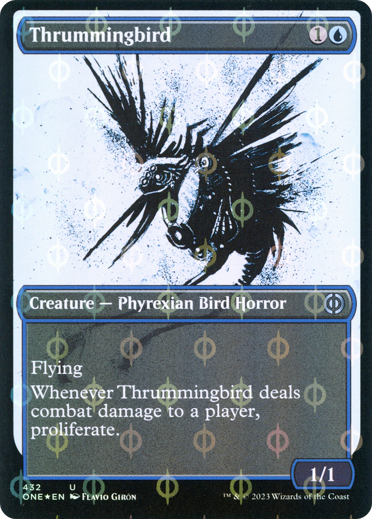 Thrummingbird (Showcase Ichor Step-and-Compleat Foil) [Phyrexia: All Will Be One] | Card Merchant Takapuna