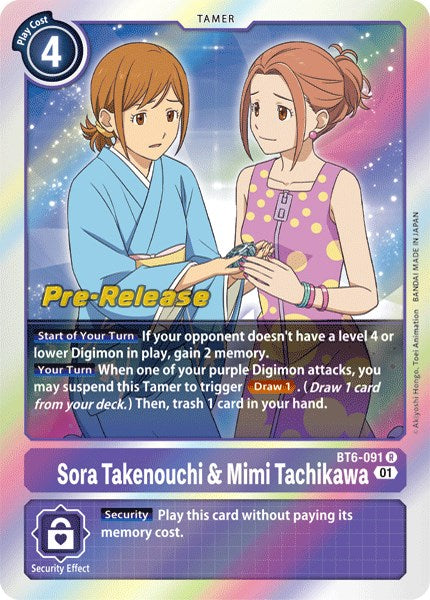 Sora Takenouchi & Mimi Tachikawa [BT6-091] [Double Diamond Pre-Release Cards] | Card Merchant Takapuna