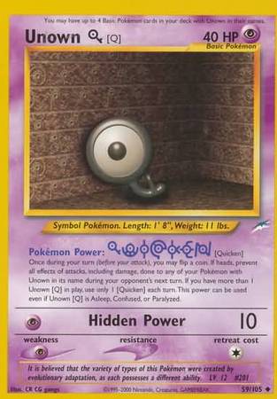 Unown [Q] (59/105) [Neo Destiny Unlimited] | Card Merchant Takapuna