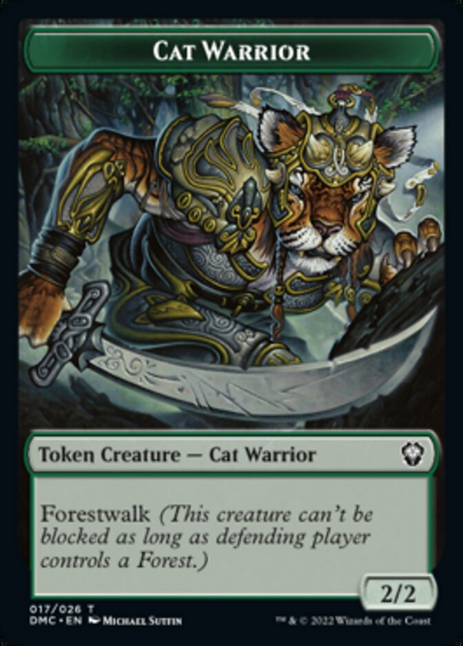 Saproling // Cat Warrior Double-Sided Token [Dominaria United Tokens] | Card Merchant Takapuna