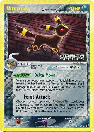 Umbreon (17/113) (Delta Species) (Stamped) [EX: Delta Species] | Card Merchant Takapuna