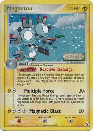 Magneton (22/92) (Stamped) [EX: Legend Maker] | Card Merchant Takapuna