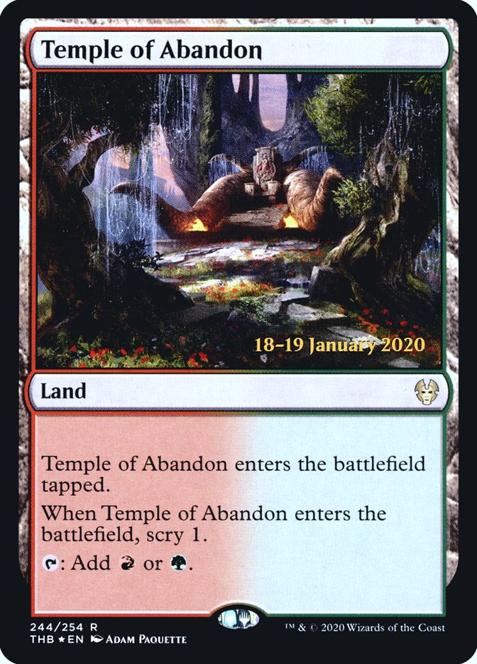 Temple of Abandon [Theros Beyond Death Prerelease Promos] | Card Merchant Takapuna