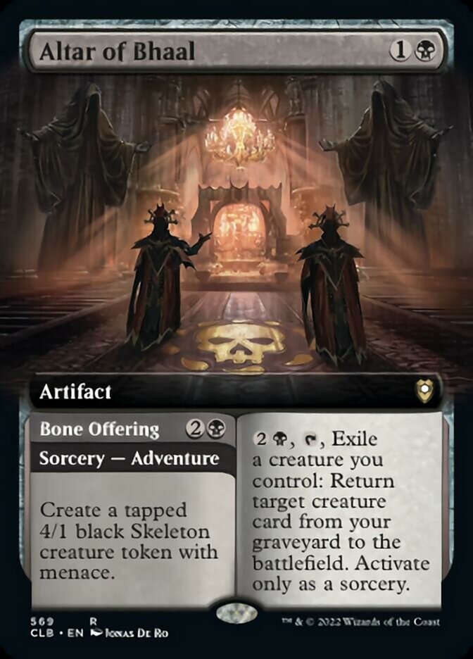 Altar of Bhaal // Bone Offering (Extended Art) [Commander Legends: Battle for Baldur's Gate] | Card Merchant Takapuna