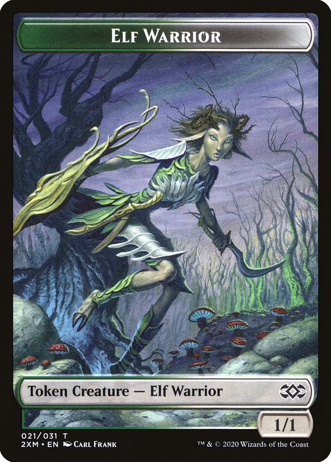 Golem // Elf Warrior Double-Sided Token [Double Masters Tokens] | Card Merchant Takapuna