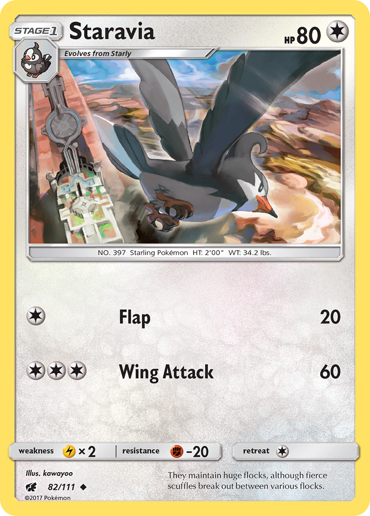 Staravia (82/111) [Sun & Moon: Crimson Invasion] | Card Merchant Takapuna