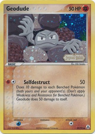 Geodude (53/92) (Stamped) [EX: Legend Maker] | Card Merchant Takapuna