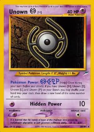 Unown [H] (28/105) [Neo Destiny Unlimited] | Card Merchant Takapuna