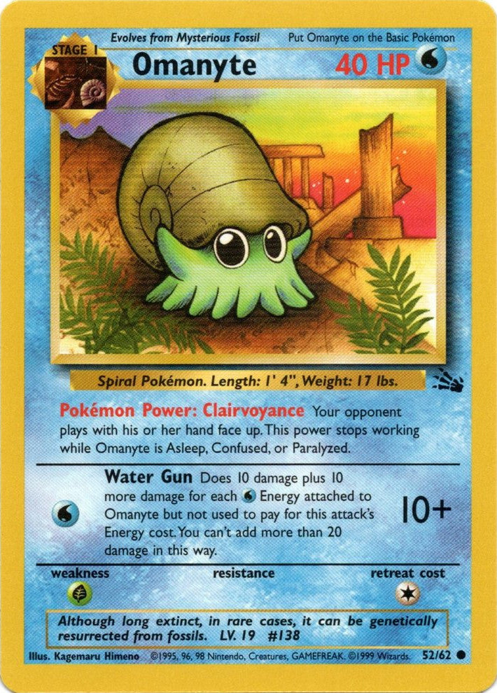 Omanyte (52/62) [Fossil Unlimited] | Card Merchant Takapuna