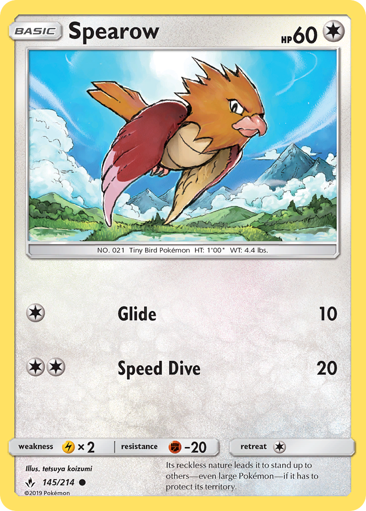 Spearow (145/214) [Sun & Moon: Unbroken Bonds] | Card Merchant Takapuna