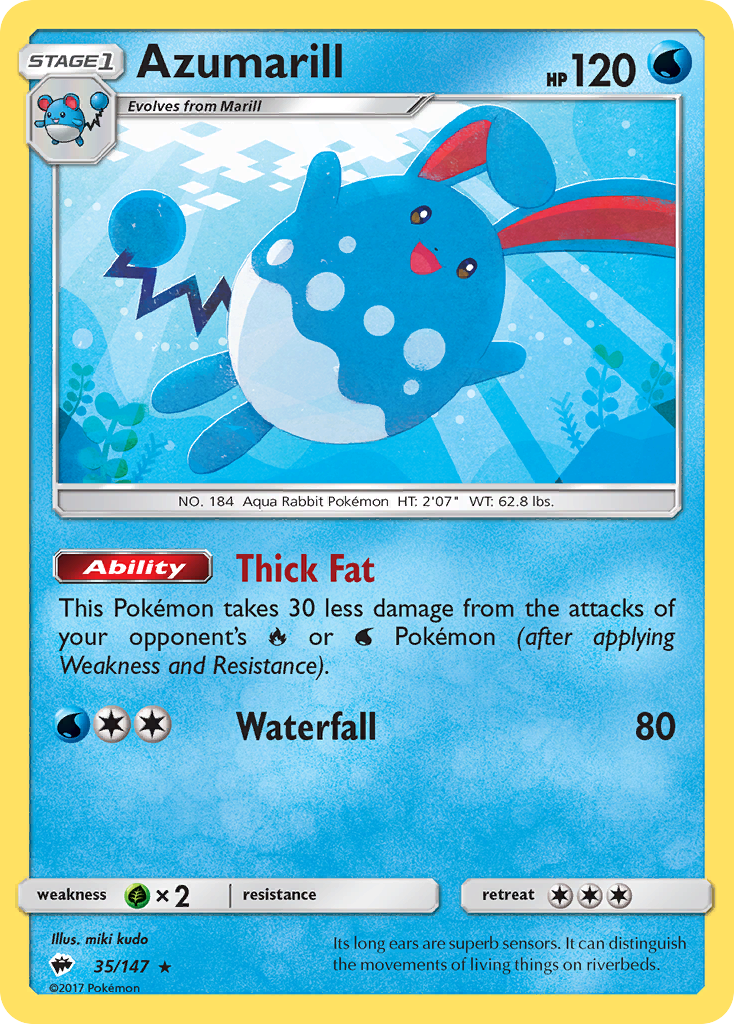 Azumarill (35/147) [Sun & Moon: Burning Shadows] | Card Merchant Takapuna