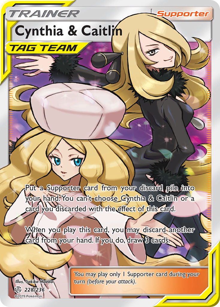 Cynthia & Caitlin (228/236) [Sun & Moon: Cosmic Eclipse] | Card Merchant Takapuna