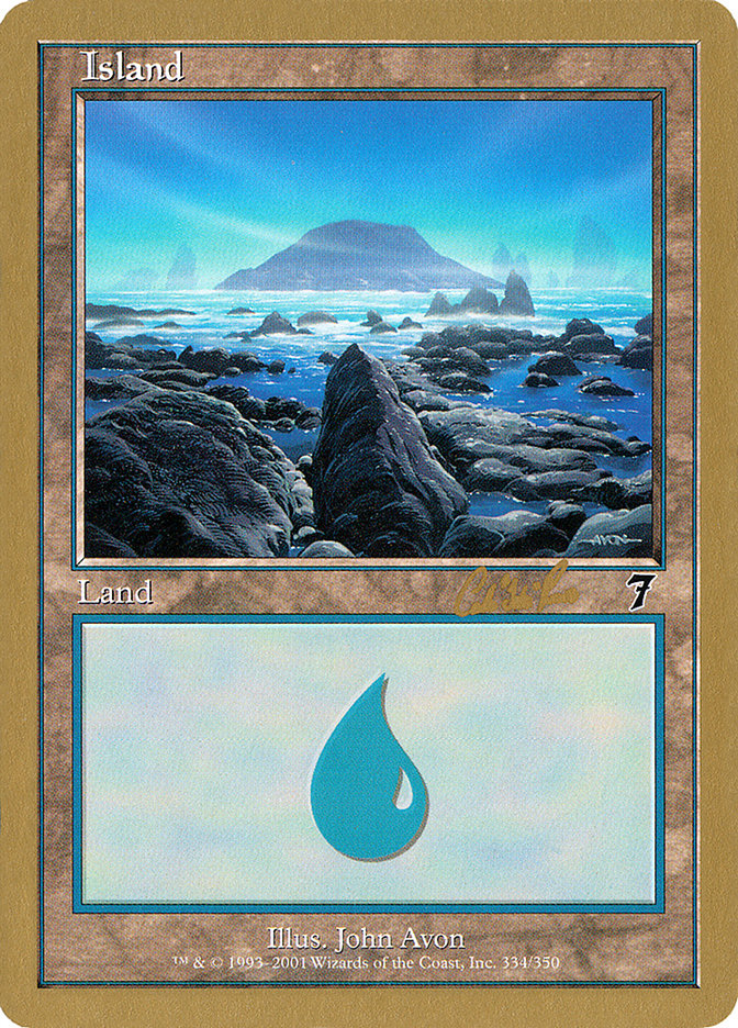 Island (cr334) (Carlos Romao) [World Championship Decks 2002] | Card Merchant Takapuna