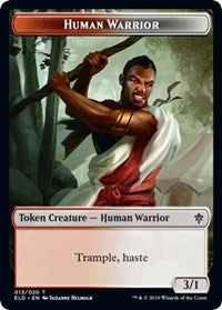 Human Warrior // Food (18) Double-Sided Token [Throne of Eldraine Tokens] | Card Merchant Takapuna