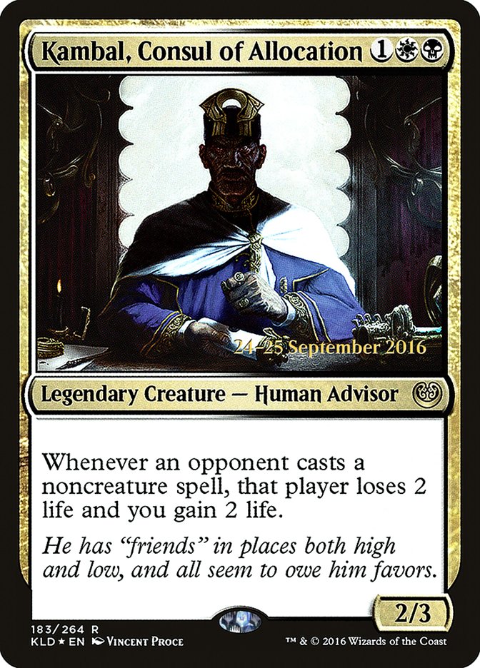 Kambal, Consul of Allocation [Kaladesh Prerelease Promos] | Card Merchant Takapuna