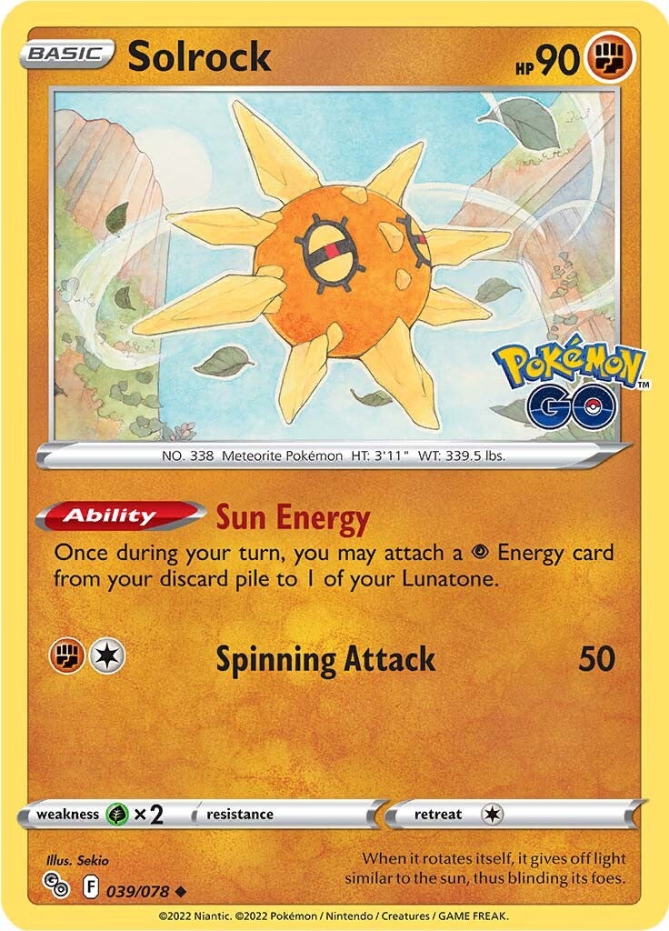 Solrock (039/078) [Pokémon GO] | Card Merchant Takapuna