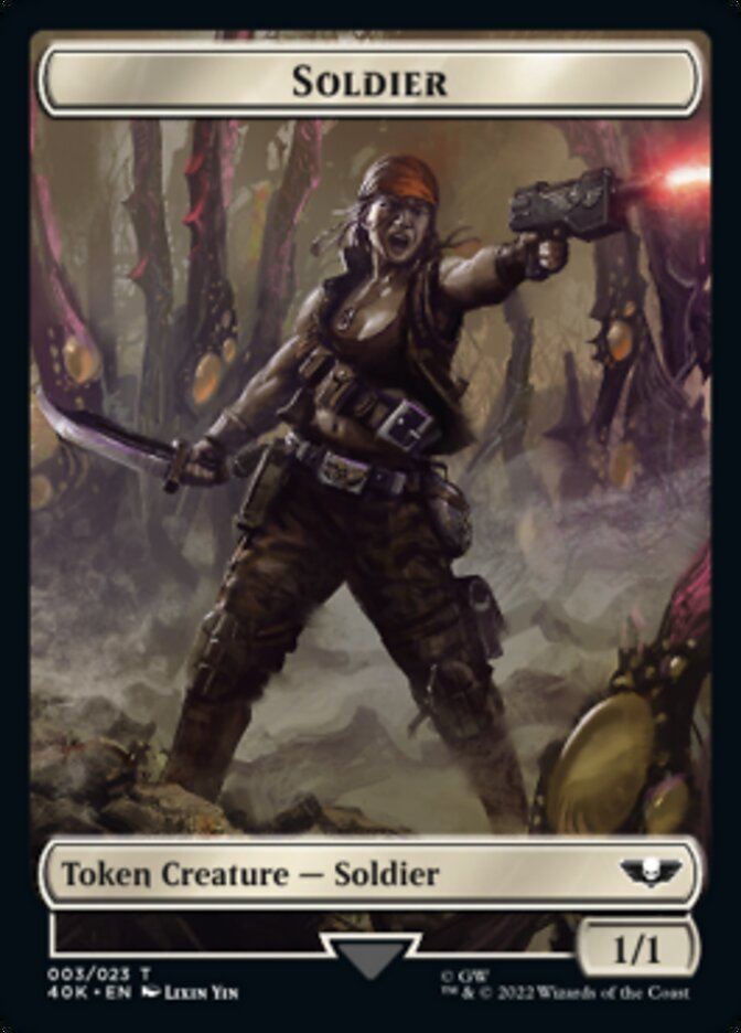 Soldier (003) // Sicarian Infiltrator Double-Sided Token [Warhammer 40,000 Tokens] | Card Merchant Takapuna