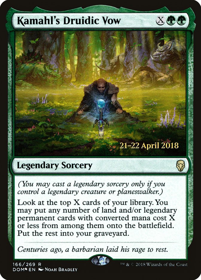 Kamahl's Druidic Vow [Dominaria Prerelease Promos] | Card Merchant Takapuna