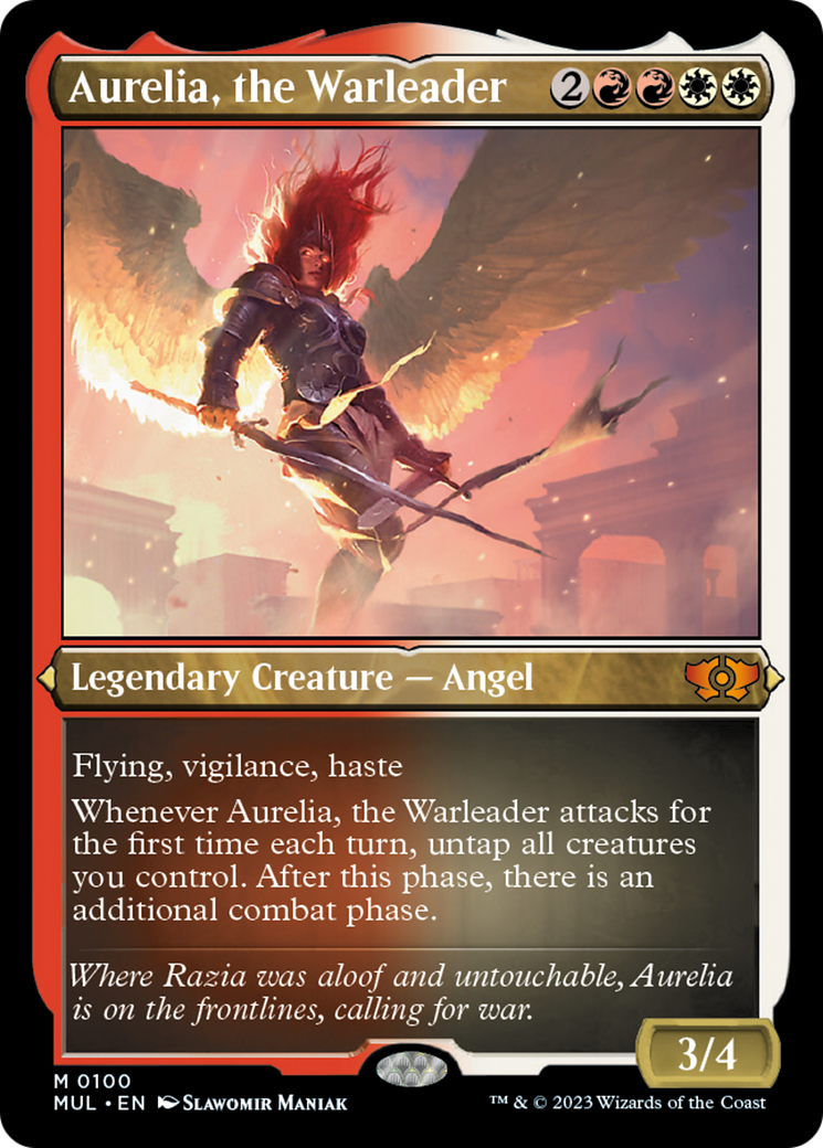 Aurelia, the Warleader (Foil Etched) [Multiverse Legends] | Card Merchant Takapuna