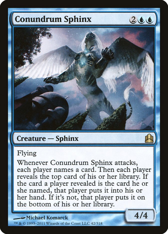 Conundrum Sphinx [Commander 2011] | Card Merchant Takapuna