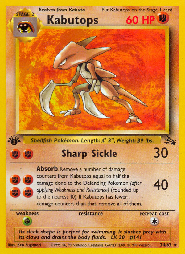 Kabutops (24/62) [Fossil 1st Edition] | Card Merchant Takapuna