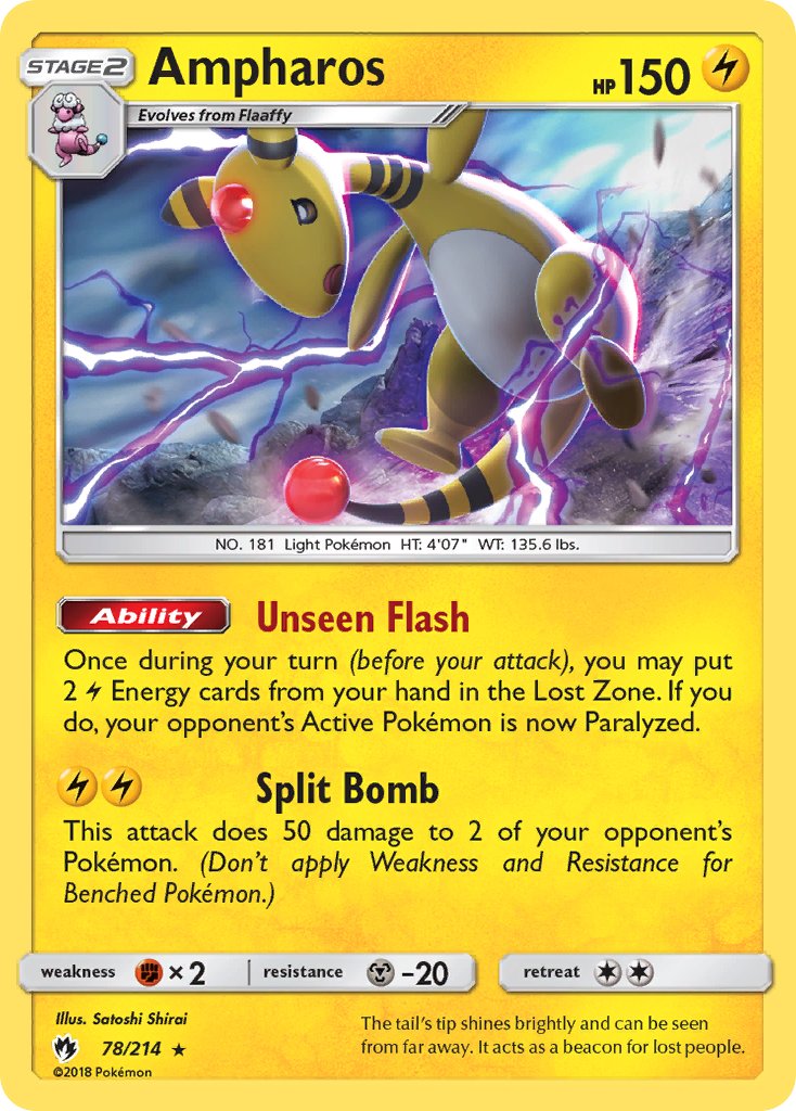 Ampharos (78/214) (Theme Deck Exclusive) [Sun & Moon: Lost Thunder] | Card Merchant Takapuna