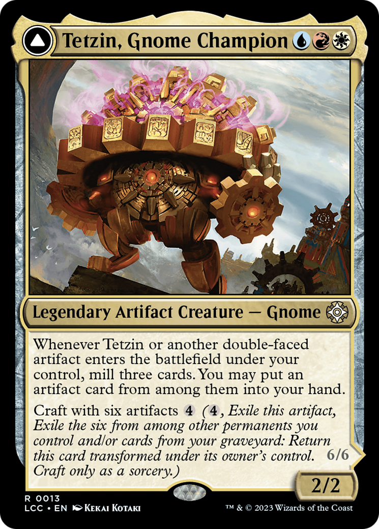 Tetzin, Gnome Champion // The Golden-Gear Colossus [The Lost Caverns of Ixalan Commander] | Card Merchant Takapuna