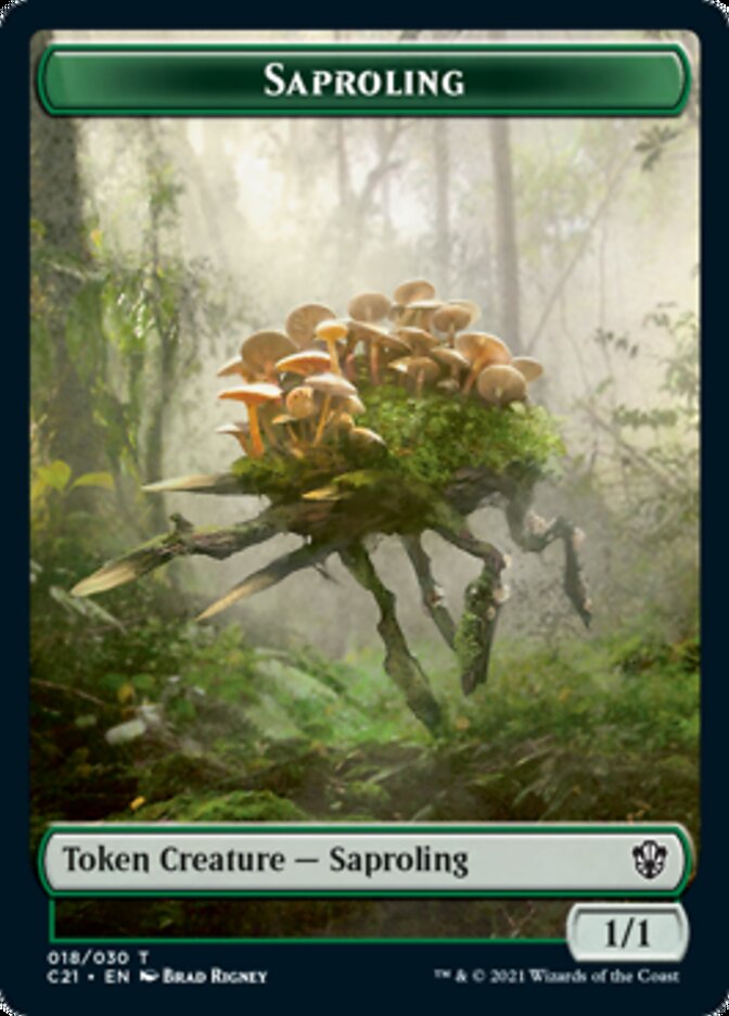 Food // Saproling Double-Sided Token [Commander 2021 Tokens] | Card Merchant Takapuna