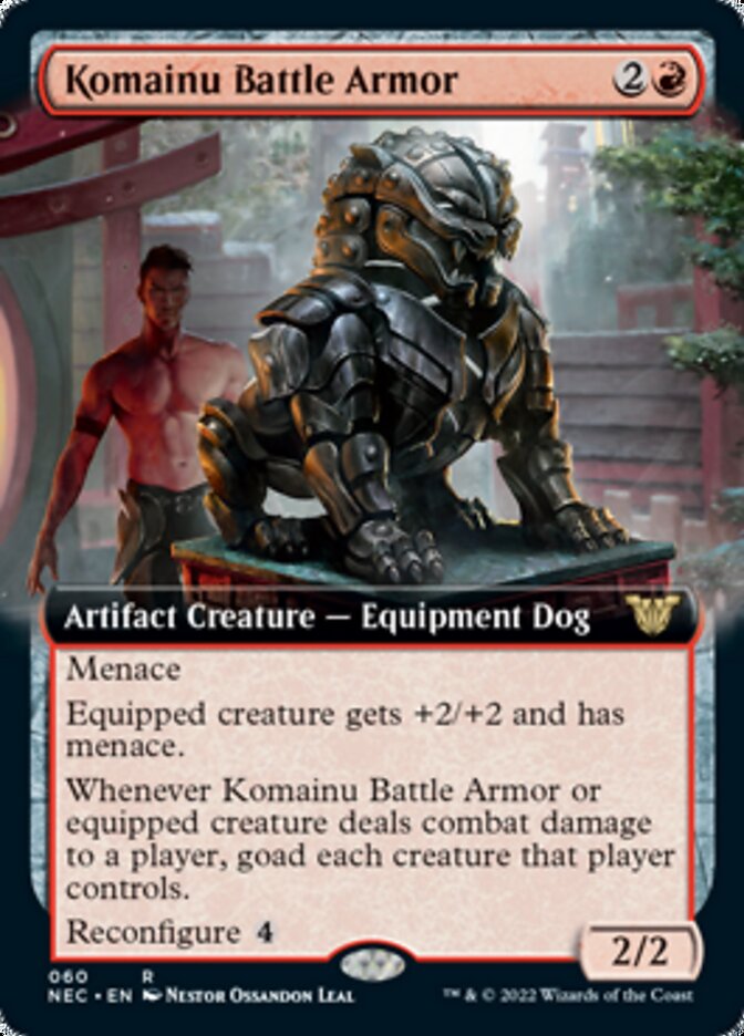 Komainu Battle Armor (Extended Art) [Kamigawa: Neon Dynasty Commander] | Card Merchant Takapuna