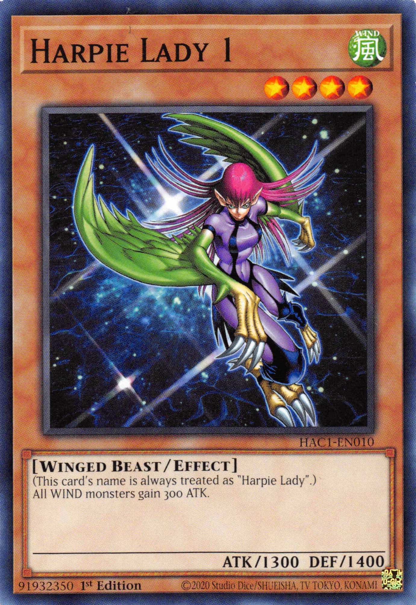 Harpie Lady 1 [HAC1-EN010] Common | Card Merchant Takapuna