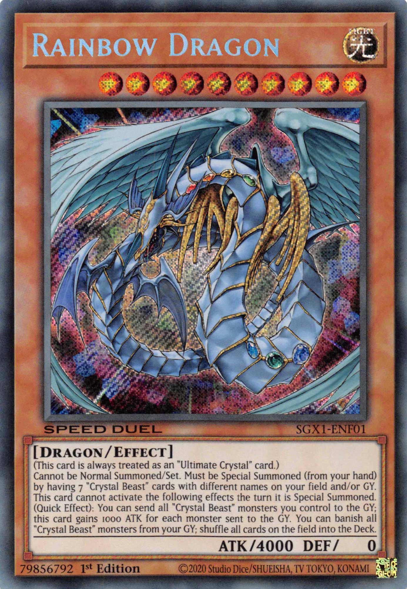 Rainbow Dragon [SGX1-ENF01] Secret Rare | Card Merchant Takapuna