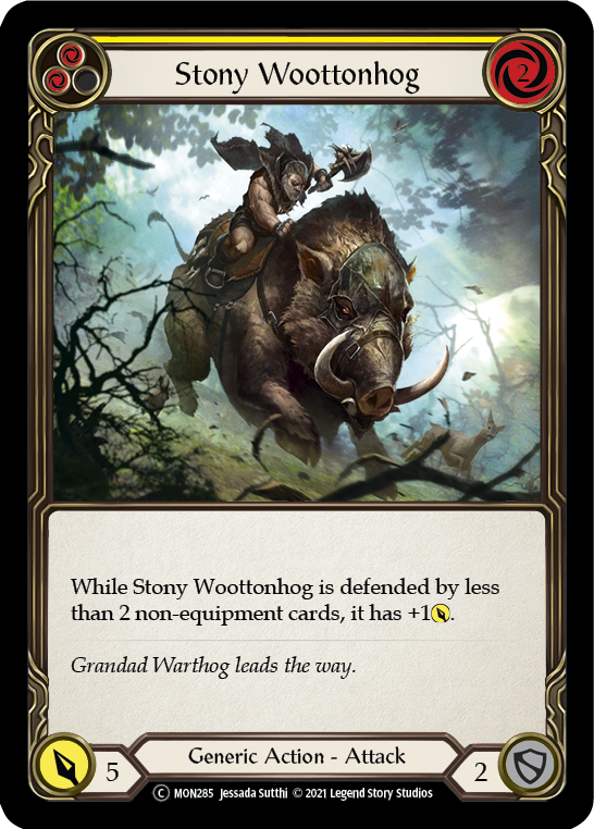 Stony Woottonhog (Yellow) [U-MON285-RF] (Monarch Unlimited)  Unlimited Rainbow Foil | Card Merchant Takapuna